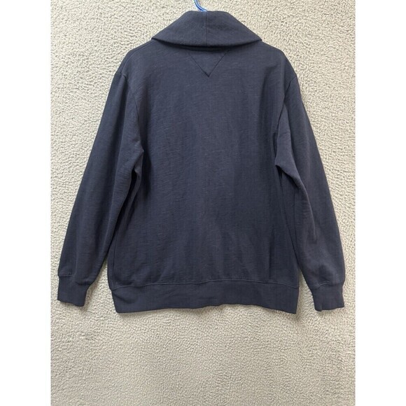 Tommy Hilfiger Sweater Mens 2XL Navy Blue White Button Up Cardigan Preppy Fleece - Picture 11 of 12